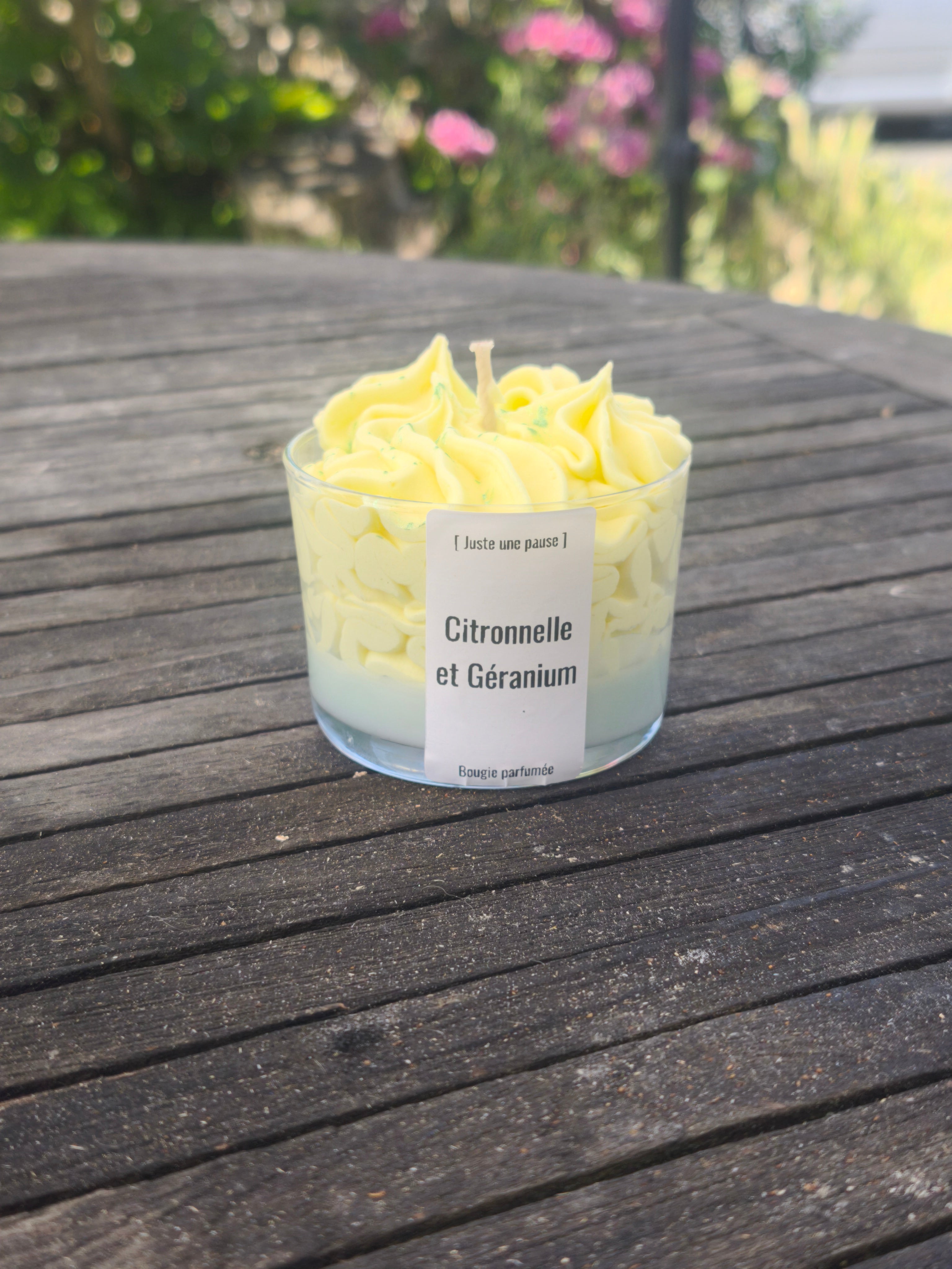 Bougie chantilly citronnelle et géranium