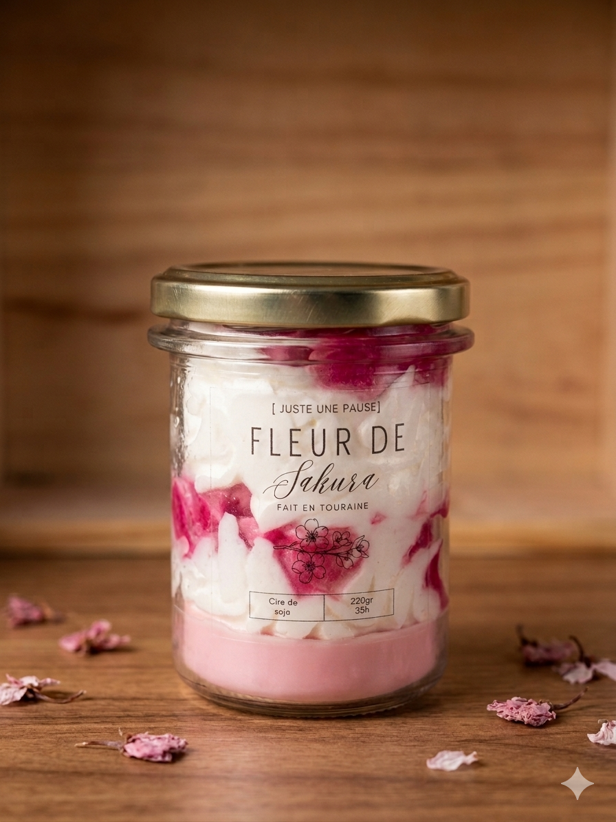 Bougie chantilly fleur de Sakura