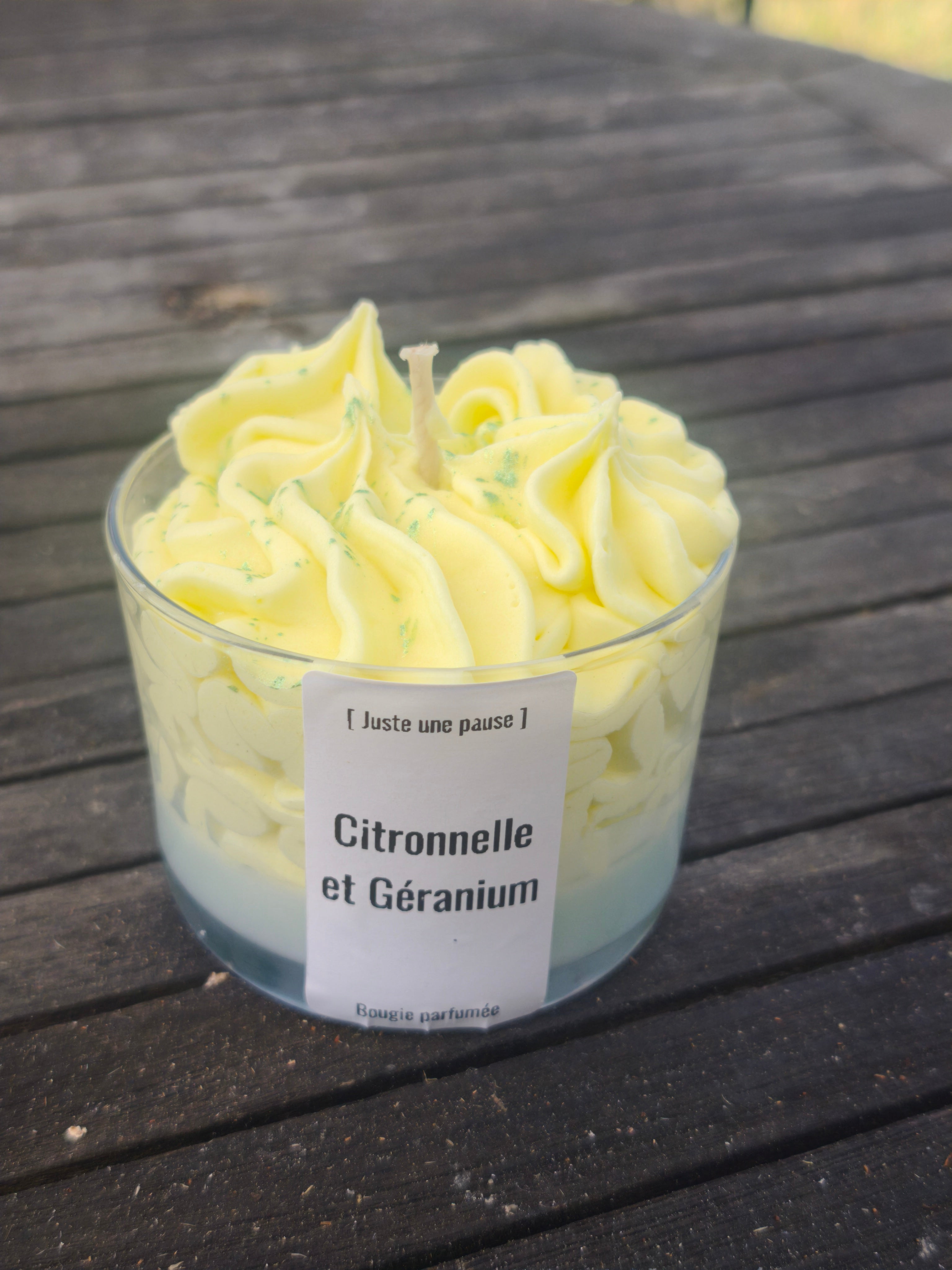 Bougie chantilly citronnelle et géranium