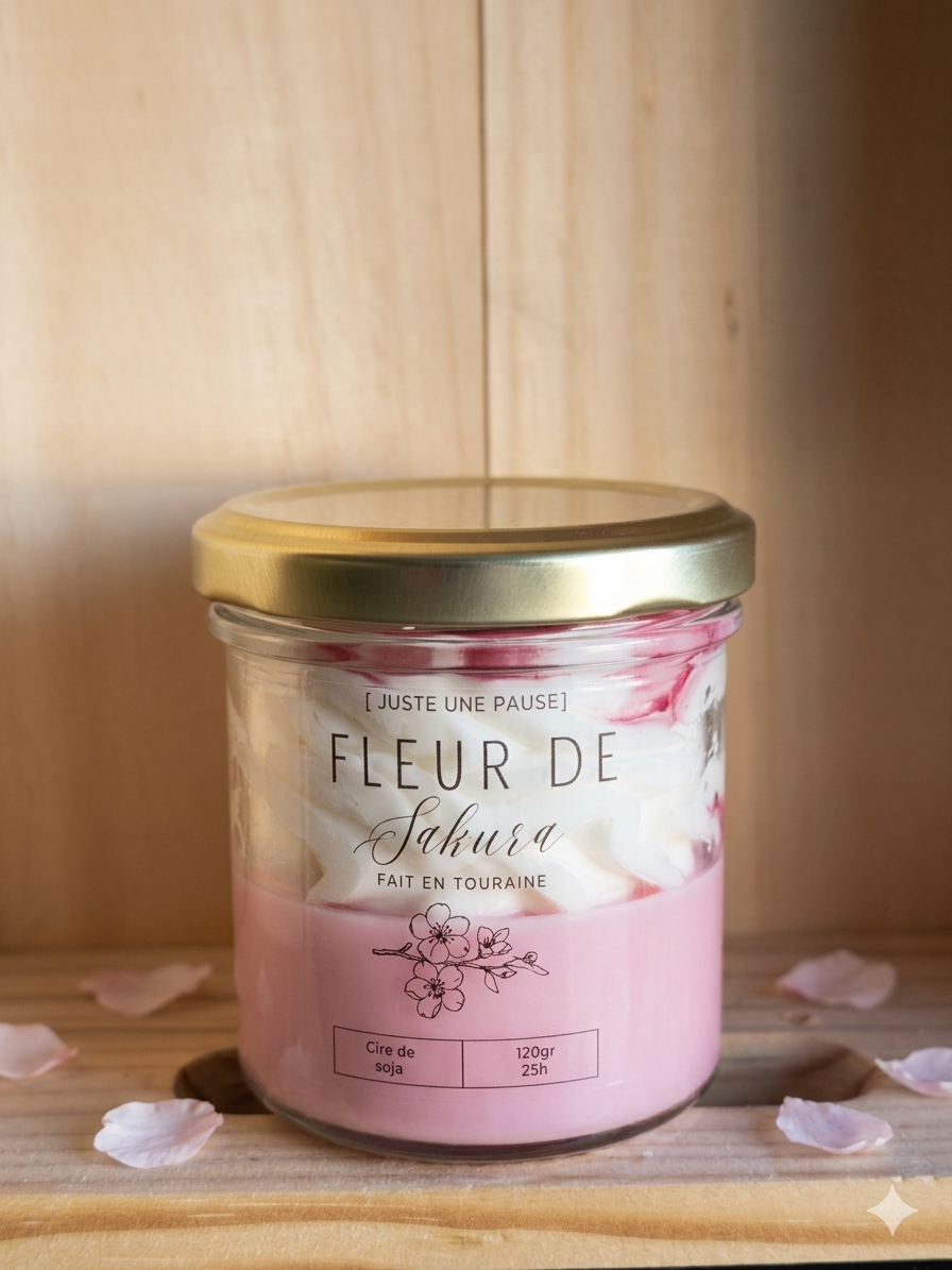 Bougie chantilly fleur de Sakura