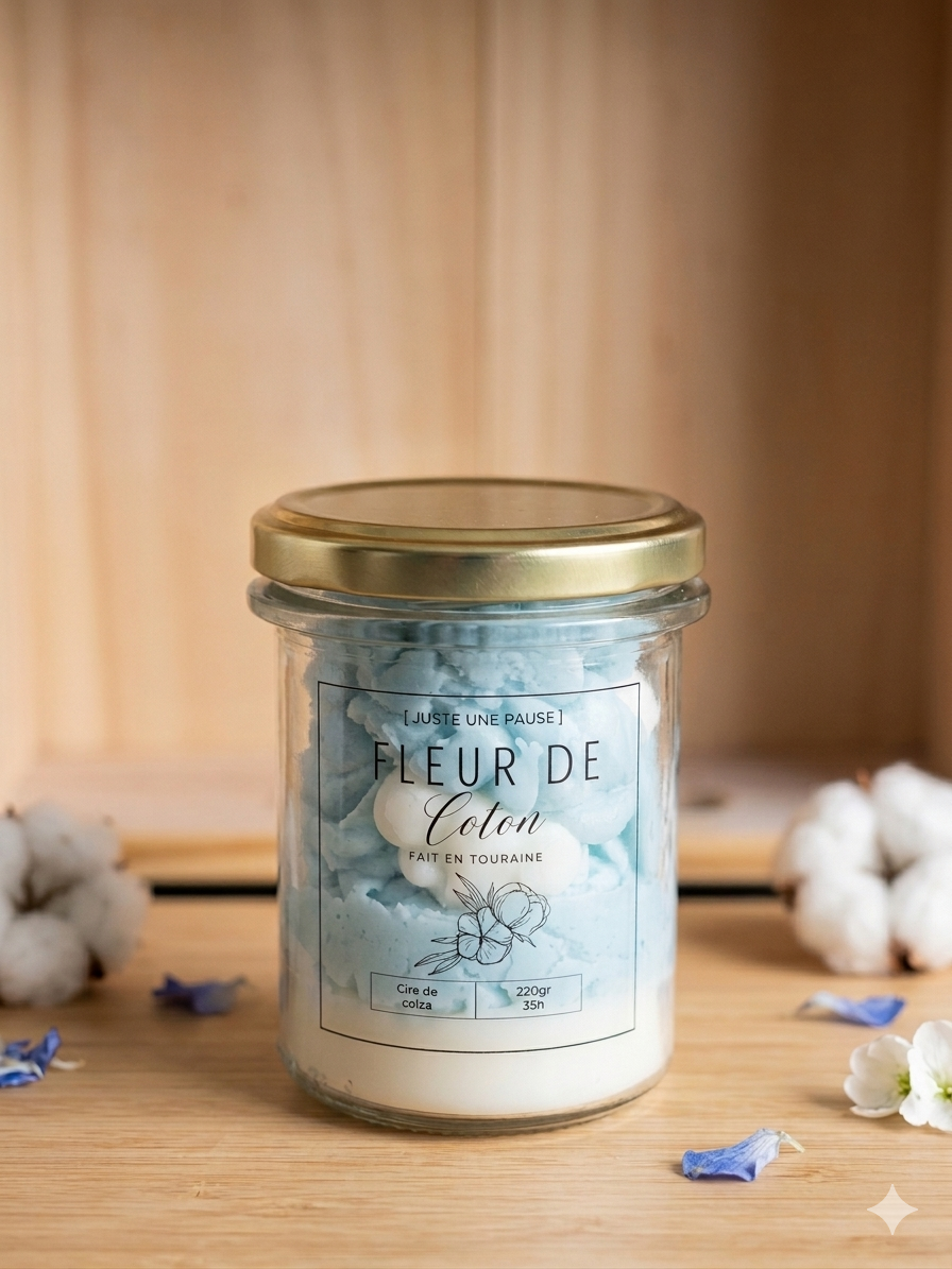 Bougie chantilly fleur de coton