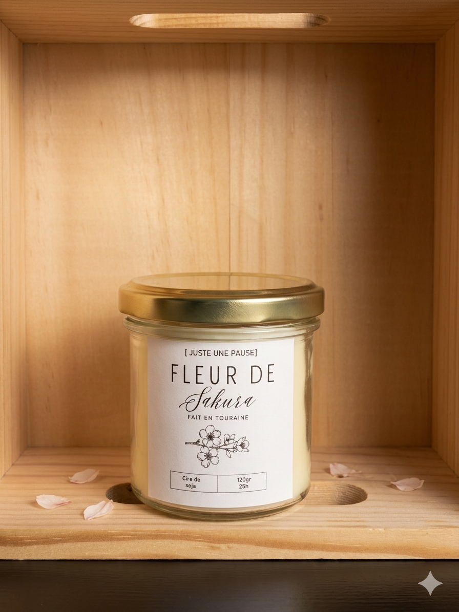 Bougie coulée fleur de Sakura