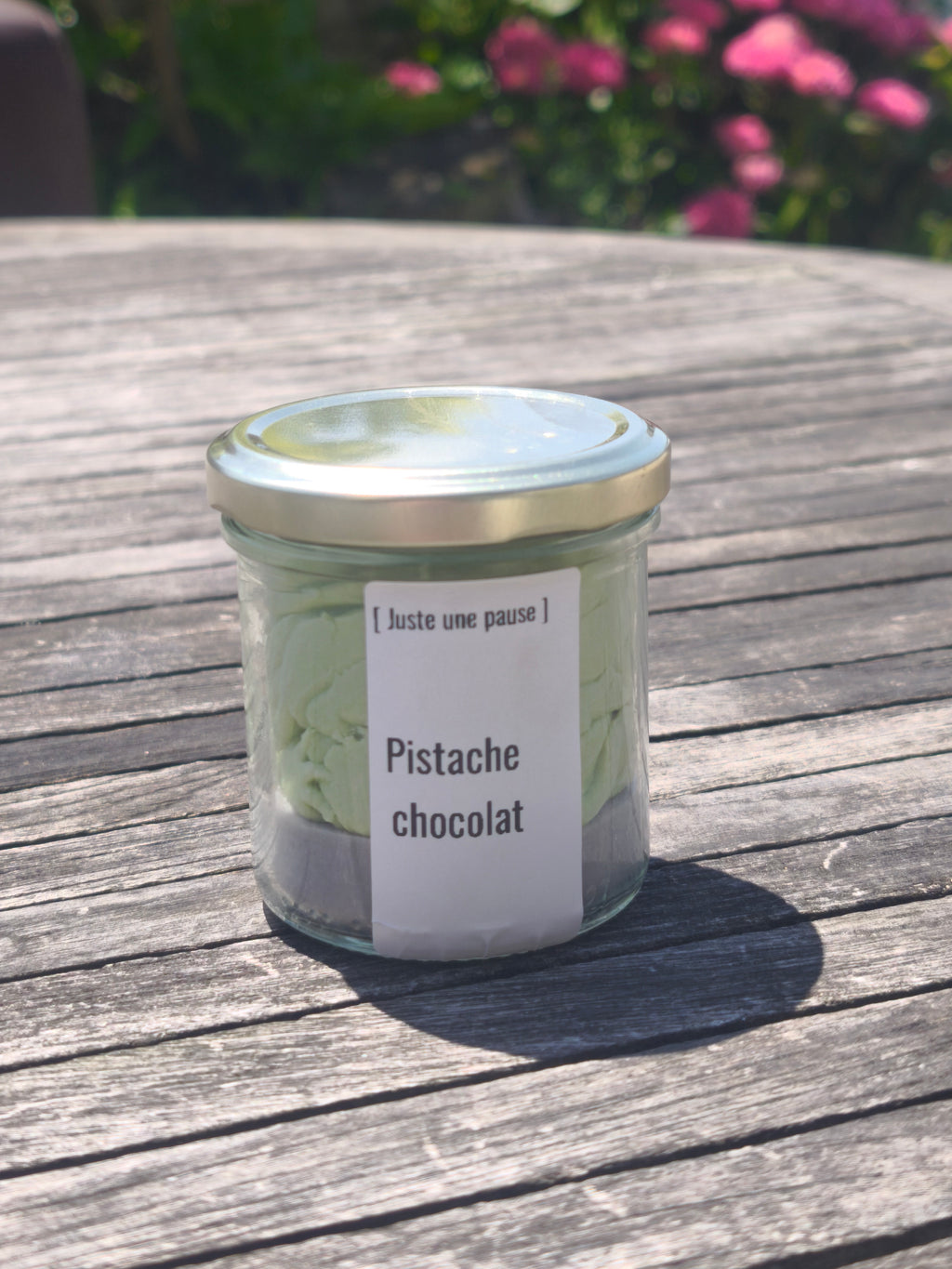 Bougie chantilly pistache et chocolat