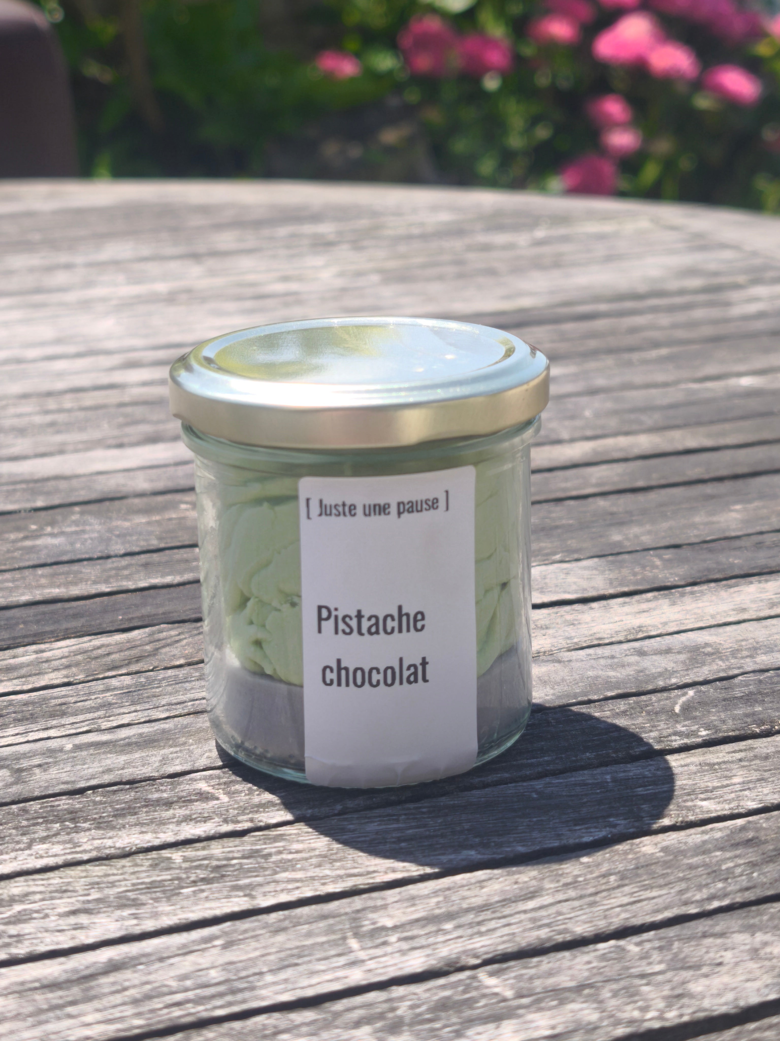 Bougie chantilly pistache et chocolat