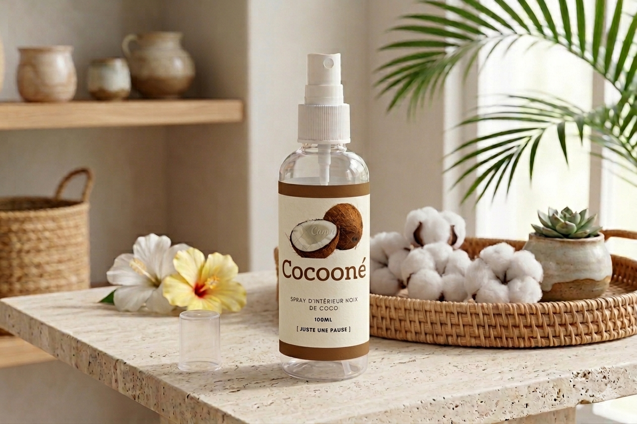 Spray d’Ambiance Cocooné – Noix de Coco Gourmande (100ml)